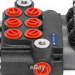 3 Spool Hydraulic Directional Control Valve, Double Acting, 11 GPM, SAE Ports