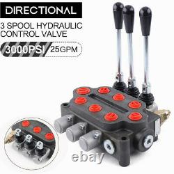 3 Spool Hydraulic Directional Control Valve Double Acting 3000 PSI 25GPM 90L/min