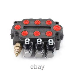 3 Spool Hydraulic Directional Control Valve Double Acting Monoblock 90L/ min New