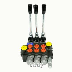 3 Spool Hydraulic Directional Control Valve, Manual Operate, 13GPM, 3600PSI