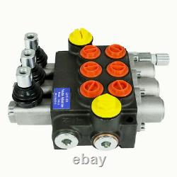 3 Spool Hydraulic Directional Control Valve, Manual Operate, 13GPM, 3600PSI
