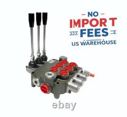3 Spool Hydraulic Directional Control Valve Open Center 21 GPM 3600 PSI NEW