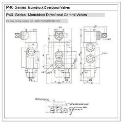 3 Spool Hydraulic Directional Control Valve Pressure Valves11 GPM 40L/min 20MPa