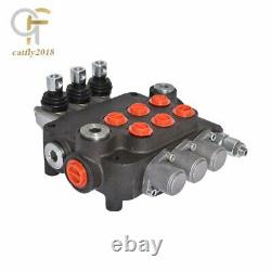 3 Spool Hydraulic Monoblock Double Acting Control Valve, 21 GPM, SAE Ports