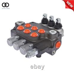 3 Spool Hydraulic Monoblock Double Acting Control Valve, SAE Ports 21 GPM