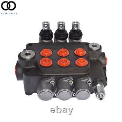 3 Spool Hydraulic Monoblock Double Acting Control Valve, SAE Ports 21 GPM