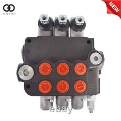 3 Spool Hydraulic Monoblock Double Acting Control Valve, SAE Ports 21 GPM
