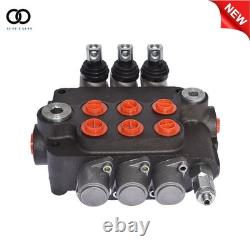 3 Spool Hydraulic Monoblock Double Acting Control Valve, SAE Ports 21 GPM