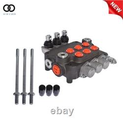 3 Spool Hydraulic Monoblock Double Acting Control Valve, SAE Ports 21 GPM