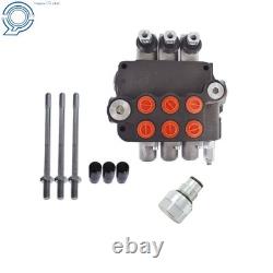 3 Spool Hydraulic Monoblock Double Acting Control Valve SAE WithConversion 21GPM