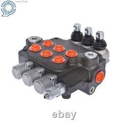 3 Spool Hydraulic Monoblock Double Acting Control Valve SAE WithConversion 21GPM