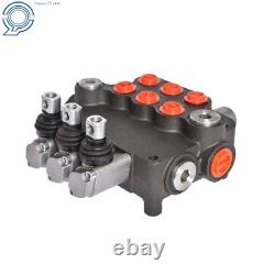 3 Spool Hydraulic Monoblock Double Acting Control Valve SAE WithConversion 21GPM