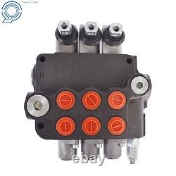 3 Spool Hydraulic Monoblock Double Acting Control Valve SAE WithConversion 21GPM