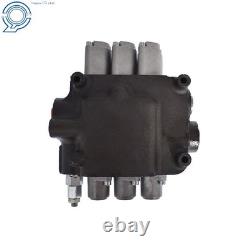 3 Spool Hydraulic Monoblock Double Acting Control Valve SAE WithConversion 21GPM
