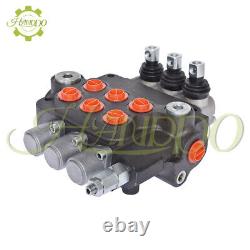 3 Spool Hydraulic Monoblock Double Acting Control Valve SAE withconversion 21GPM