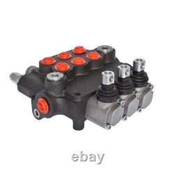 3 Spool Hydraulic Monoblock Double Acting Control Valve WithConversion 21GPM SAE