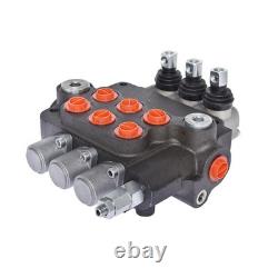 3 Spool Hydraulic Monoblock Double Acting Control Valve WithConversion 21GPM SAE