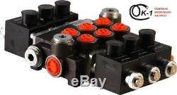 3 Spool Hydraulic Solenoid Directional Control Valve 13gpm 12VDC Monoblock 50L