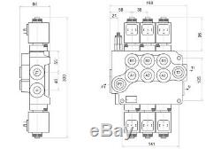 3 Spool Hydraulic Solenoid Directional Control Valve 13gpm 12VDC Monoblock 50L