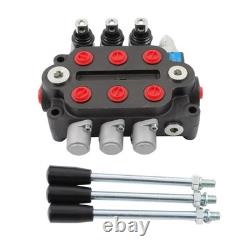 3 Spool Hydraulic Valve 25GPM 3000PSI 1/2 BSPP Ports Heavy Duty Control