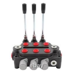 3 Spool Hydraulic Valve 25GPM 3000PSI 1/2 BSPP Ports Heavy Duty Control