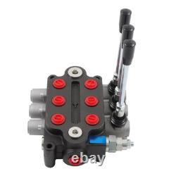 3 Spool Hydraulic Valve 25GPM 3000PSI 1/2 BSPP Ports Heavy Duty Control