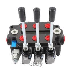 3 Spool Hydraulic Valve 25GPM 3000PSI 1/2 BSPP Ports Heavy Duty Control