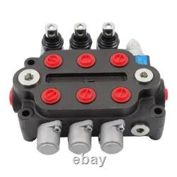 3 Spool Hydraulic Valve 25GPM 3000PSI 1/2 BSPP Ports Heavy Duty Control