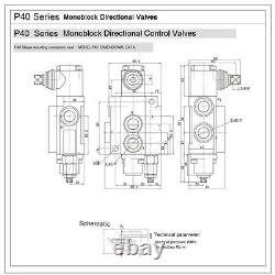 3 Spool Monoblock Hydraulic Directional Control Valve Adjustable Pressure 11 GPM