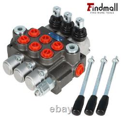 3 Spool P40 Hydraulic Directional Control Valve, Manual Operate, 13GPM