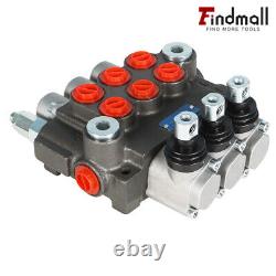 3 Spool P40 Hydraulic Directional Control Valve, Manual Operate, 13GPM