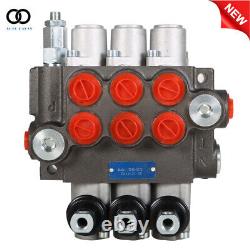 3 Spool P40 Hydraulic Directional Control Valve Manual Operate 13GPM New
