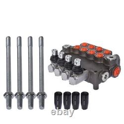 4 Spool 21 GPM 3600PSI SAE Ports Hydraulic Control Valve Double Acting