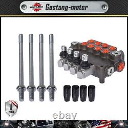 4 Spool 21 GPM 3600 PSI SAE Ports Hydraulic Control Valve Double Acting