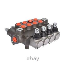 4 Spool 21 GPM 3600 PSI SAE Ports Hydraulic Control Valve Double Acting