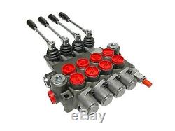 4 Spool Hydraulic Control Valve Double Acting 13 GPM 3600 PSI SAE Ports NEW