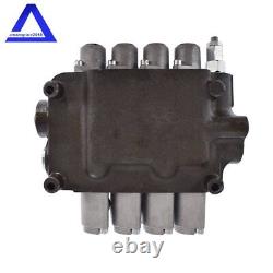 4 Spool Hydraulic Control Valve Double Acting 21 GPM 3600 PSI SAE Ports
