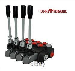 4 Spool Hydraulic Directional Control Valve 11gpm, Double Acting Cylinder 40 L