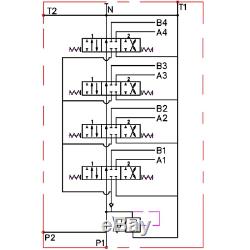 4 Spool Hydraulic Directional Control Valve 11gpm, Double Acting Cylinder 40 L