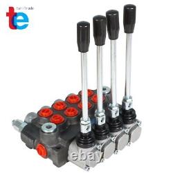 4 Spool Hydraulic Directional Control Valve 11gpm, Double Acting Cylinder BSPP