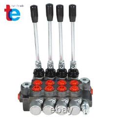 4 Spool Hydraulic Directional Control Valve 11gpm, Double Acting Cylinder BSPP