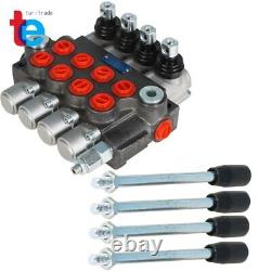 4 Spool Hydraulic Directional Control Valve 11gpm, Double Acting Cylinder BSPP