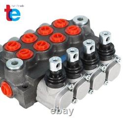 4 Spool Hydraulic Directional Control Valve 11gpm, Double Acting Cylinder BSPP