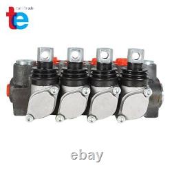 4 Spool Hydraulic Directional Control Valve 11gpm, Double Acting Cylinder BSPP