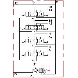 4 Spool Hydraulic Directional Control Valve 2x JOYSTICK 11gpm 40L 4x DA Double