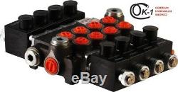 4 Spool Hydraulic Monoblock Directional Solenoid Control Valve, 13 GPM, 12V DC