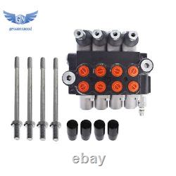 4 Spool Hydraulic Monoblock Double Acting Control Valve 11 GPM +Conversion Plug