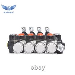 4 Spool Hydraulic Monoblock Double Acting Control Valve 11 GPM +Conversion Plug