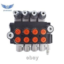 4 Spool Hydraulic Monoblock Double Acting Control Valve 11 GPM SAE Ports