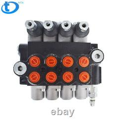 4 Spool Hydraulic Monoblock Double Acting Control Valve, 11 GPM, SAE Ports